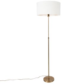 Vloerlamp verstelbaar brons met kap wit 50 cm - Parte Design E27 rond Binnenverlichting Lamp