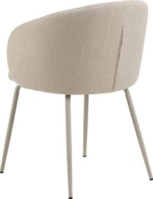 CLARA Beige (Basel 24 stof)/beige poten - MODERNE GESTOFFEERDE KUIPSTOEL VOOR WOONKAMER/EETKAMER/KANTOOR LOFT