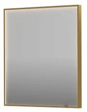 INK SP19 spiegel - 70x4x80cm rechthoek in stalen kader incl dir LED - verwarming - color changing - dimbaar en schakelaar - geborsteld mat goud 8409037