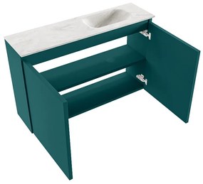 Mondiaz Ture DLux toiletmeubel 80cm smag met wastafel ostra rechts met kraangat