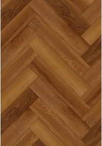 Mexen Lubbock  vinylpanelen visgraat 635 x 127 mm SPC 6,5 mm, IXPE onderlaag 1,5 mm, 4 V-groef, Teak - F1186-0635-127-505-4V1-08
