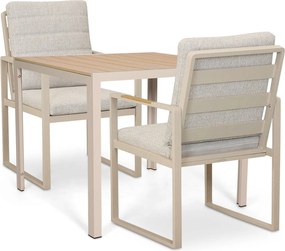 Tuinset 2 personen 909 cm Aluminium Taupe Lifestyle Garden Furniture Alessio/Creta