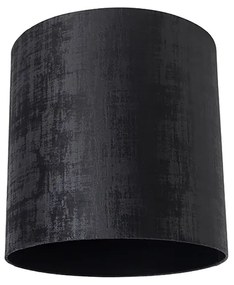 Stoffen Velours lampenkap zwart 40/40/40 Modern cilinder / rond