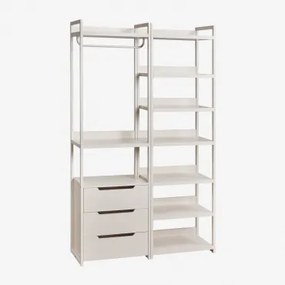 Open Modulair Kast Van 2 Delen Met Lades En Stalen Plank Velunis Gardenia Wit - Sklum