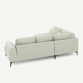 Rechtse hoekbank met leuning in stonewashed fluweel Marsile