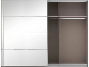 Goossens Basic Kledingkast Miami, 271 cm breed, 210 cm hoog, 2x spiegel schuifdeuren