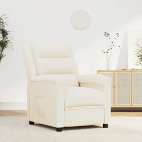 vidaXL Fauteuil verstelbaar kunstleer crèmekleurig
