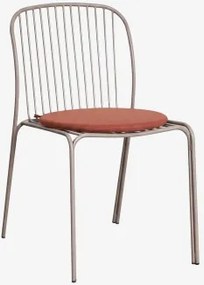 Pack Van 4 Tuinstoelen Van Staal Anerina Moka Bruin & Terracota - Sklum