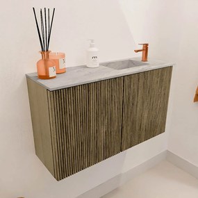 Mondiaz Joya DLux 70cm toiletmeubel dusk met wastafel faye rechts 1 kraangat glace