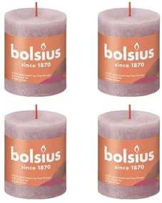 Bolsius Stompkaarsen Shine 4 st rustiek 80x68 mm ash rose