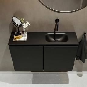 Mondiaz Ture 80cm toiletmeubel urban met wastafel urban rechts geen kraangat