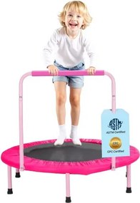 VEVOR Kindertrampoline Buitentrampoline 91,44 cm Opvouwbare trampoline met handgreep, Rebounder trampoline Tuintrampoline voor peuters, Verjaardagscadeau voor kinderen vanaf 3 jaar 100 kg draagvermogen Roze