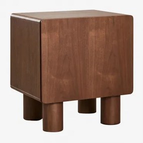 Set Van 2 Rechthoekige Nachtkastjes 50x40 Cm In Mdf En Gumeri Fineer Donker Hout - Sklum