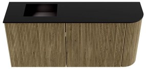 Mondiaz Joya 90cm toiletmeubel ronding rechts dusk met wastafel faye links 1 kraangat urban