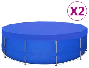 vidaXL Zwembadhoezen 2 st rond 90 g/m² 540cm PE