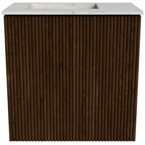 Mondiaz Joya DLux 40cm toiletmeubel walnut met wastafel faye links 1 kraangat opalo