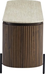 TV Meubel Walnoot Met Marmer - 200x40x55cm.
