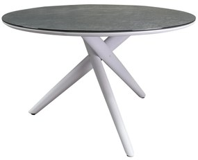 New Valley dining tuintafel rond 120 cm wit keramiek