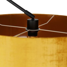Moderne vloerlamp zwart met kap goud 50 cm - Editor Modern E27 Binnenverlichting Lamp