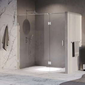 Brauer Void profielloze nisdeur 190cm met draaideur 70cm aan glas chroom