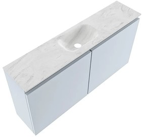 Mondiaz Ture DLux toiletmeubel 100cm clay met wastafel opalo midden zonder kraangat