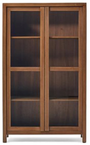 Kave Home Sashi Grote Vitrinekast Donker Teak Hout - 110x40x185cm.