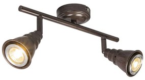 Plafond- en wandSpot / Opbouwspot / Plafondspot roestbruin draai- en kantelbaar - Coney 2 Landelijk / Rustiek, Retro GU10 Binnenverlichting Lamp