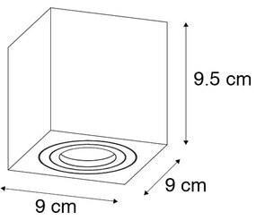 Moderne vierkante badkamer spot zwart - Capa