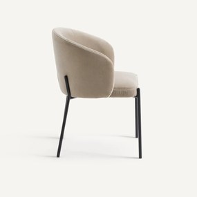 Tafelstoel van metaal en fluweel, Kinna