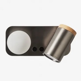 Aanstelbare Wandlamp Met 2 Lichtpunten In Amaranto-ijzer Grijs – Chroom - Sklum