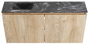 Mondiaz Ture DLux toiletmeubel 100cm washed oak met wastafel lava links zonder kraangat