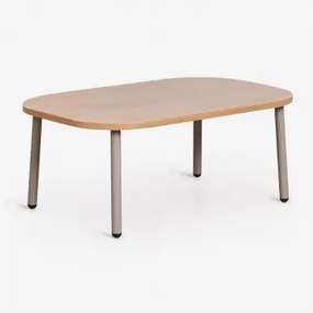 Ovalen Tuintafel 90x60 Cm Van Zunika-staal Moka Bruin - Sklum