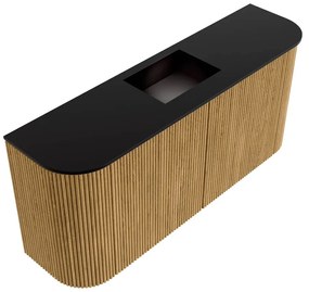 Mondiaz Joya 95cm toiletmeubel ronding links/rechts oak met wastafel faye midden zonder kraangat urban