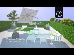 Platinum Challenger rechthoek zweefparasol T2 Premium - 2,6 x 3,5 m. - Manhattan