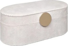 Atmosphera Enya Sieradendoos– 25x13x10 cm – Beige Fluweel – Met Spiegel&amp;Rits– Vakkenindeling