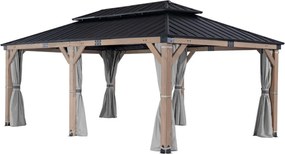 Orlando Premium houten tuinhuisje 3,6 x 6,2 m CoverTech grijs