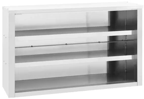 vidaXL Keukenwandkast 120x40x75 cm roestvrij staal