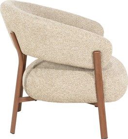 Fauteuil Met Houten Poten Bruin