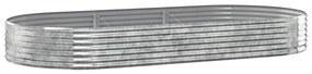 vidaXL Plantenbak 296x140x36 cm gepoedercoat staal zilverkleurig