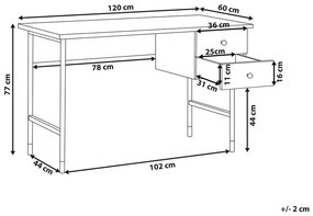 Bureau zwart/lichtbruin ABILEN Beliani