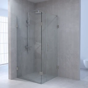 Brauer JC profielloze douchecabine 160x90cm 3-delig geborsteld RVS