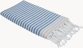 Katoenen hammamdoek Bora Bora met streeppatroon en franjes