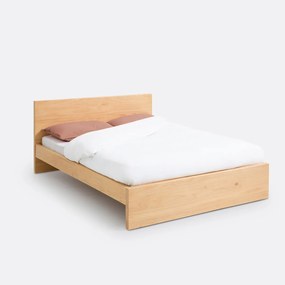 Bed in geborsteld massief dennenhout, Jalun