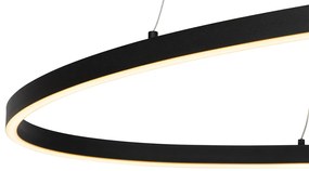 Design hanglamp zwart ovaal incl. LED 3-staps dimbaar - Ovallo