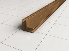 Mueller Slimline zijwand 30x200cm 8mm anti-kalk geborsteld brons