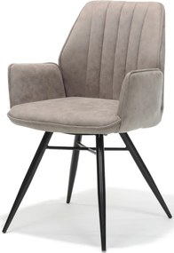 Eetkamerstoel Clark | lederlook Soft pebble