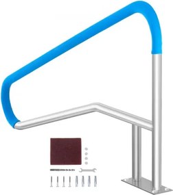 VEVOR zwembadleuning, 1379 x 925 x 100 mm roestvrijstalen zwembadinstapleuning met voetplaat voor binnen- en buitenzwembaden, veiligheidsleuning voor zwembaden, roestvrije handgreep met handgreepafdekking en spa-accessoires