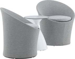 The Outsider Lounge/Balkon Set- Luuk - Wit/Grijs - Tafel - 2 Kussens - The Outsider