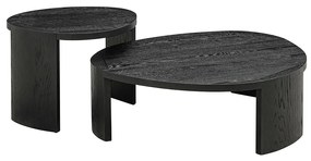 Richmond Interiors Navarino Salontafel Set Zwart Hout Organisch - 114 X 90cm.