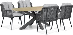 Tuinset 4 personen 200 cm Rope Grijs Lifestyle Garden Furniture Tivoli/Brookline